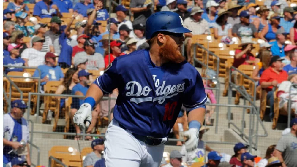 Justin Turner shortstop for the Los Angles Dodgers at Camelback Ranch -Glendale in Phoenix^ AZ USA March 12^2018