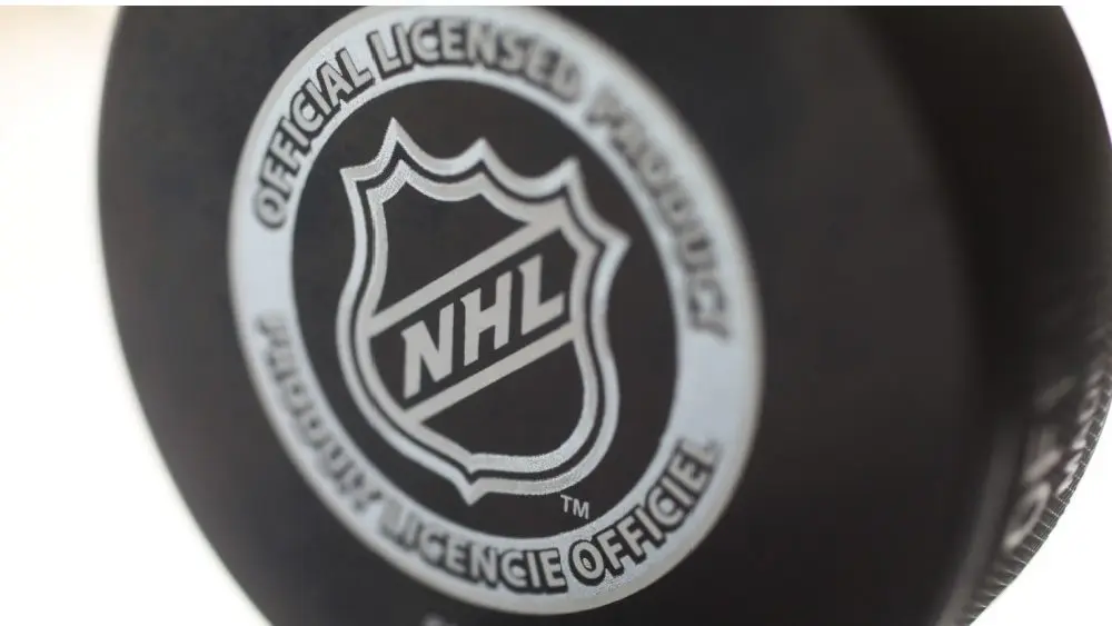 Official game puck from NHL^ National hockey league^ USA.
