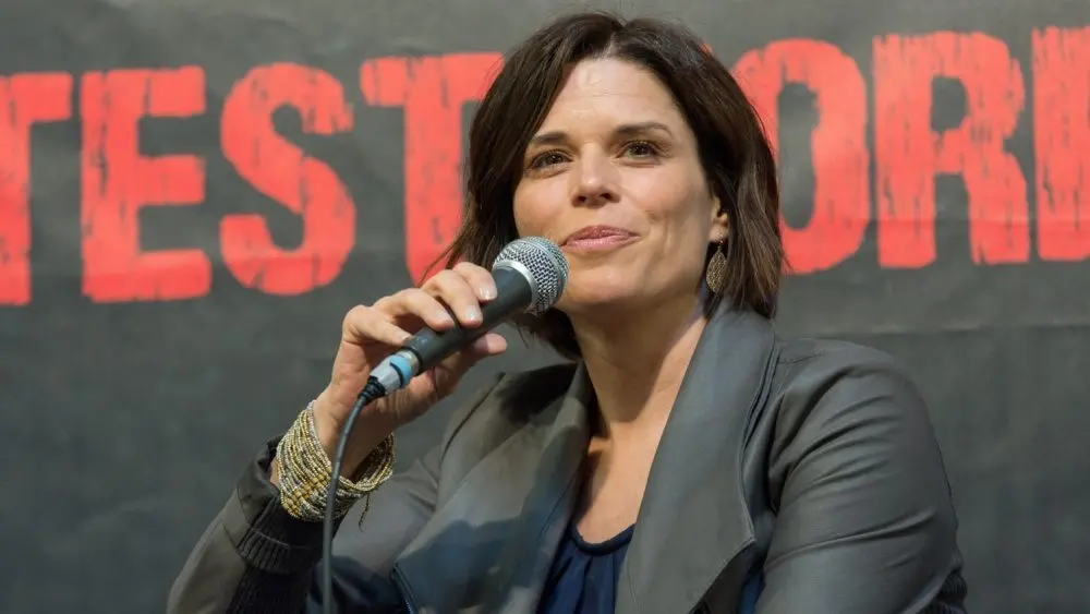 Neve Campbell at Weekend of Hell^ a two day (April 7-8 2018) horror-themed fan convention. DORTMUND^ GERMANY - APRIL 8 2018