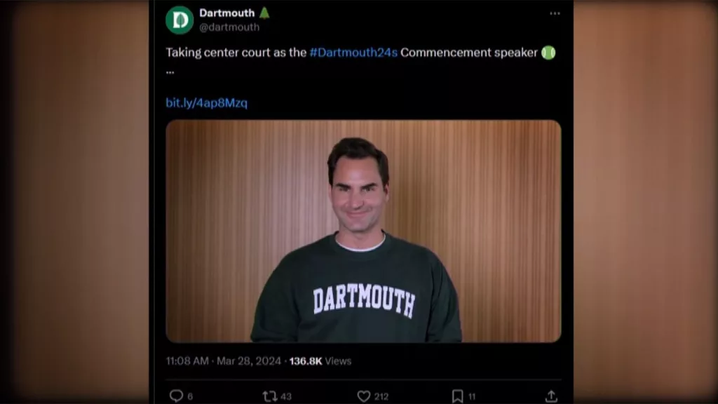 Dartmouth College 'aces' announcement on 2024 commencement speaker 95