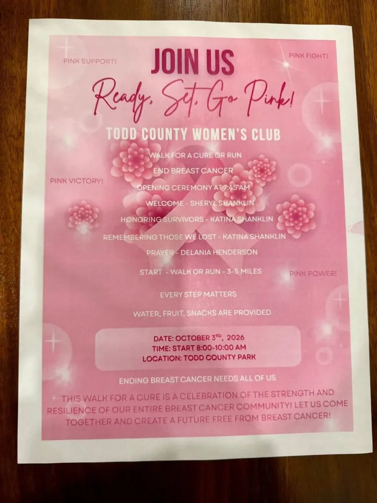 Todd County Women's Club - Walk/Run for a Cure