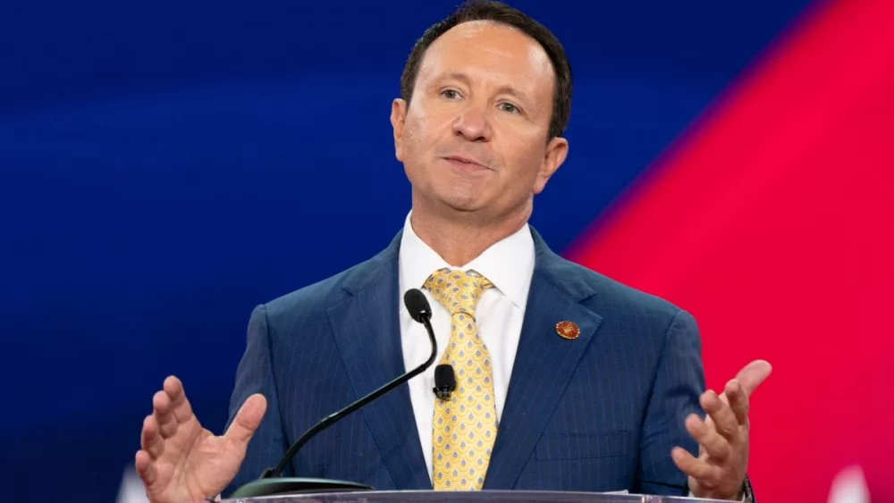 Louisiana Gov Jeff Landry speaks during CPAC Texas 2022 conference at Hilton Anatole