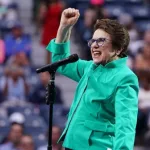 39-Time Grand Slam Champion Billie Jean King during 2019 US Open opening night ceremony at USTA National Tennis Center in New York NEW YORK - AUGUST 26^ 2019