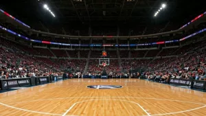 empty nba basketball court hd dynamic image