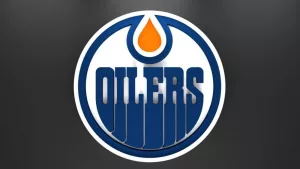 Emblem of the Edmonton Oilers. The Edmonton Oilers are a professional ice hockey team. Logo for presentation or infographics. 3D render. 3D Illustration