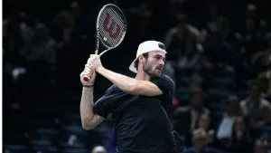 Thomas John "Tommy" Paul of USA during the Rolex Paris Masters^ ATP Masters 1000 tennis tournament^ on November 4^ 2022 at Accor Arena in Paris^ France.