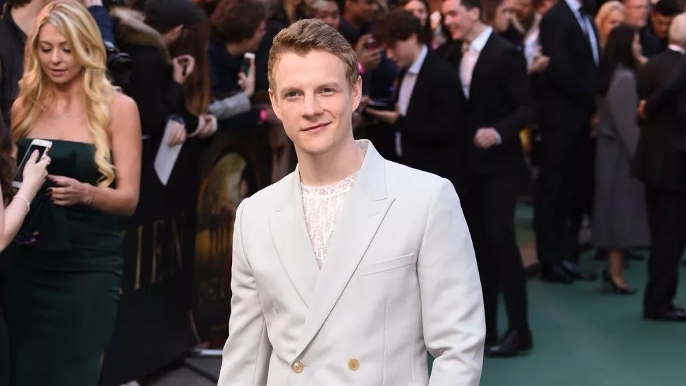 Patrick Gibson arriving for the "TOLKIEN" premiere at the Curzon Mayfair^ London LONDON^ UK. April 29^ 2019