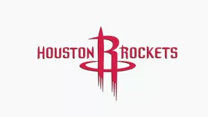 LOGO (RED) of NBA franchise HOUSTON ROCKETS on white background.