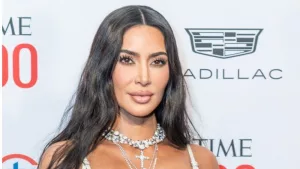 Kim Kardashian wearing dress by John Galliano attends 2023 TIME100 Gala at Jazz at Lincoln Center in New York on April 26^ 2023