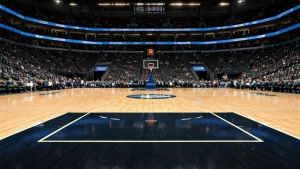 empty nba basketball court hd dynamic image court view