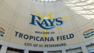 Tropicana Field where the Tampa Bay Rays play baseball. St. Petersburgh^ Florida^ USA-April 27^ 2024