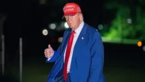 President Trump returns to the White House after speaking at a rally in Michigan Washington Dc^ United States^ April 29 2025