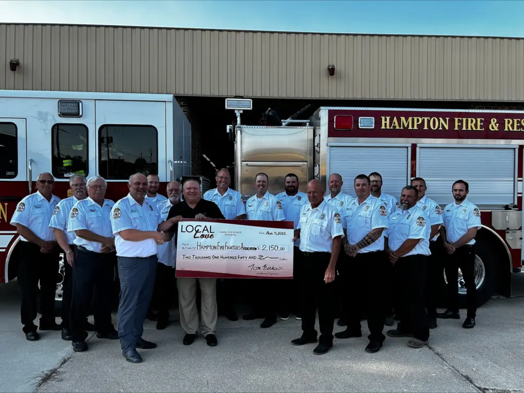 Hampton Fire Dept. receives donation from Castle, Dick and Kelch.