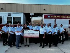 Hampton Fire Dept. receives donation from Castle, Dick and Kelch.