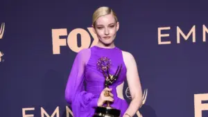 Julia Garner at the Emmy Awards 2019 at the Microsoft Theater on September 22^ 2019 in Los Angeles^ CA
