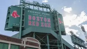 Boston Red Sox sign at Fenway Park Boston^ MA^ USA^ 2020-09-05