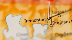 Map showing location of Tremonton^ Utah^ USA.