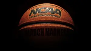 NCAA Final Four Edition March Madness basketball on dark background Wilmington^NC - USA - 05-07-2021