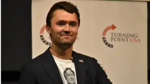 Turning Point USA founder and president Charlie Kirk during a visit to Texas State University in San Marcos. San Marcos^ TX / United States - Oct. 24 2018