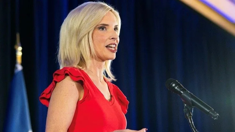 Radio Iowa photo: Ashley Hinson (R-Marion) hosted a campaign kick off rally in Cedar Rapids on Sept. 14, 2025.