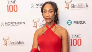 A'ja Wilson attends Time100 gala at Jaz at Lincoln Center in New York on April 25^ 2024