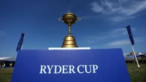Official trophy cup of the ceremony of RYDER CUP 2023 at Marco Simone Golf Country Club di Guidonia Montecelio^ Roma Rome^ Italy 28.09.2023