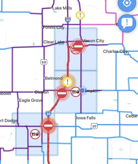 Winter Storm Forces Expanded I-35 Closure