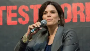 Neve Campbell at Weekend of Hell^ a two day (April 7-8 2018) horror-themed fan convention. DORTMUND^ GERMANY - APRIL 8 2018