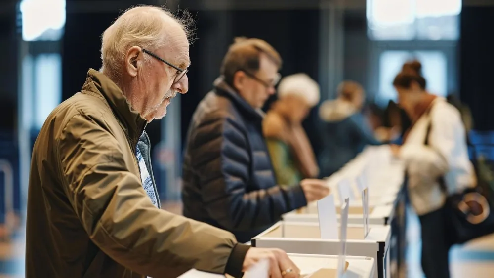 Voters submit their ballots. Ai Generated, Voting, Election royalty-free stock illustration.