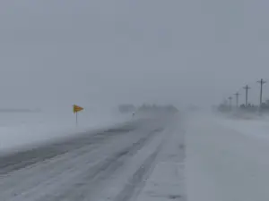 Looking east along Highway 3 on Sunday afternoon about two miles east of Hampton.Photo Credit: RadioOnTheGo News