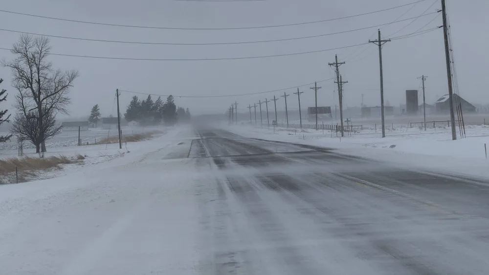 Looking west along Highway 3 on Sunday afternoon about two miles east of Hampton. Photo Credit: RadioOnTheGo News