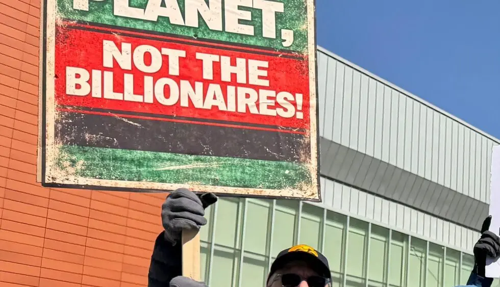 A 'No Kings' rally was held in Sioux City, Iowa, on March 28, 2026. (Photo by Sheila Brummer, IPR)