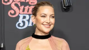 Kate Hudson wearing dress by Valentino attends premiere of Song Sung Blue by FocusFeatures at AMC Lincoln Square in New York^ NY on December 11^ 2025