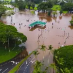 Flooding in Hawaii after a hurricane brought record amounts of rain to the Big Island.
