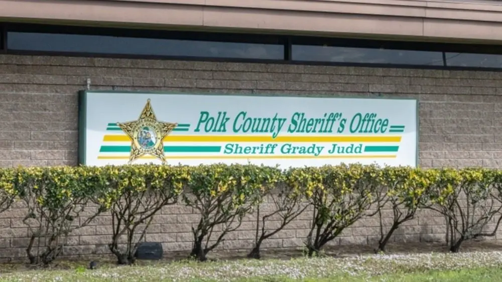 Polk County Florida Sheriff's office sign on side of building Lake Wales^ FL^ USA^ 3-4-24