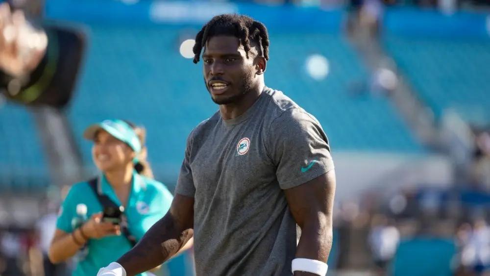 10 TYREEK HILL WR MIAMI DOLPHINS VS JACKSONVILLE JAGUARS PRE SEASON WEEK 3 AUGUST 26^ 2023 EVERBANK STADIUM JACKSONVILLE FLORIDA