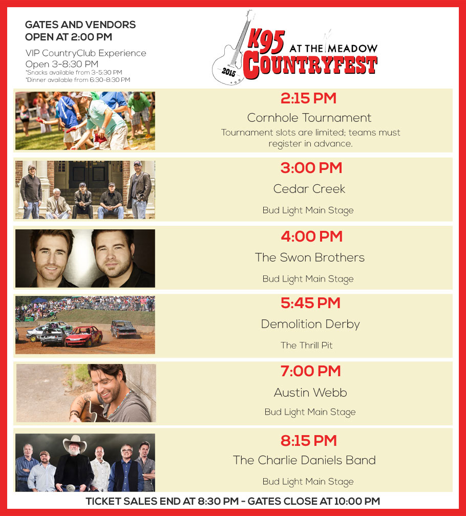 K95 Countryfest Schedule Summit Master