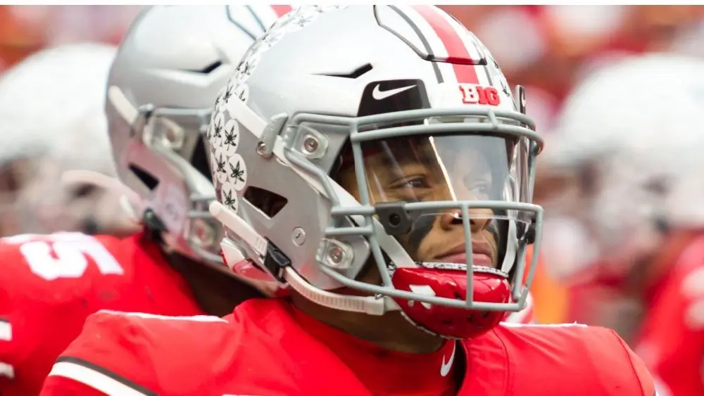 Justin Fields #1 - NCAA Division 1 Football University of Maryland Terrapins Vs. Ohio State Buckeyes on November 11th 2019 at Ohio State Stadium in Columbus^ Ohio USA