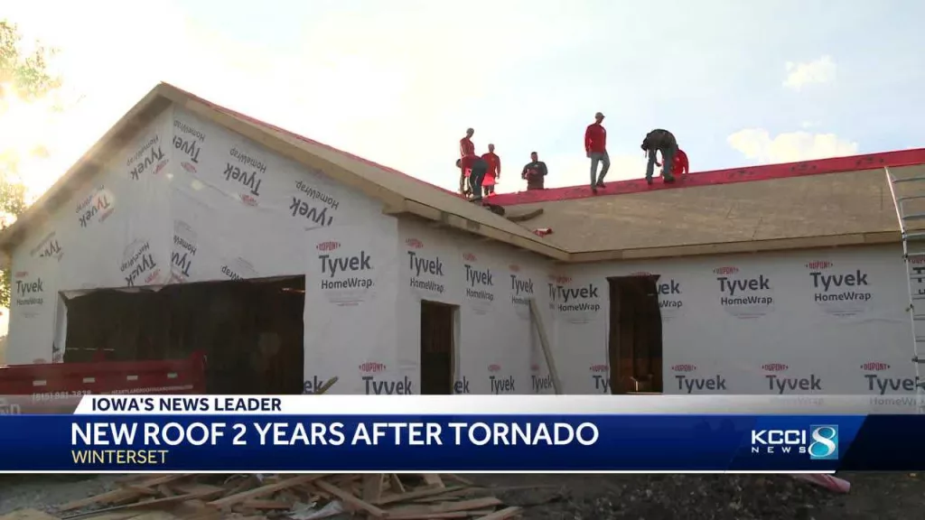 Iowa family gets new roof two years after tornado destroys home