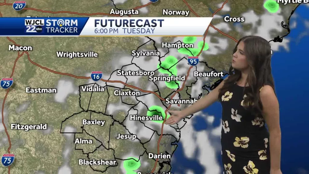 Cool weather to start the work week and a slight chance for showers moves in