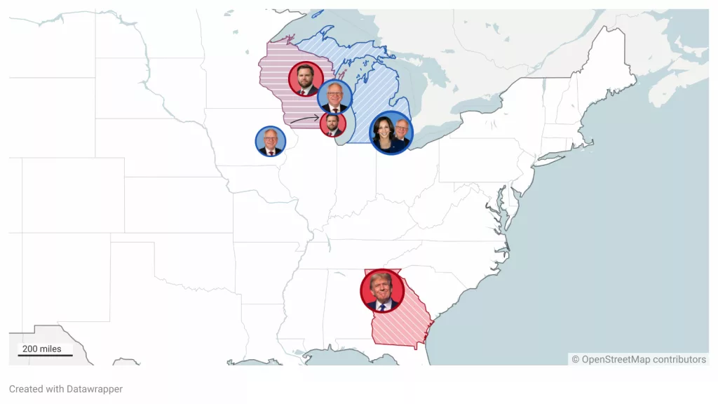 Interactive Map: Where are the presidential candidates on Oct. 28?