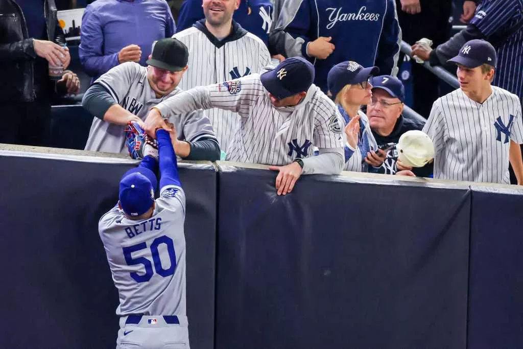 Yankees fans ejected after ripping ball from Mookie Betts’ glove during Game 4 of World Series