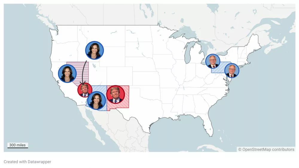 Interactive Map: Where are the presidential candidates on Oct. 31?