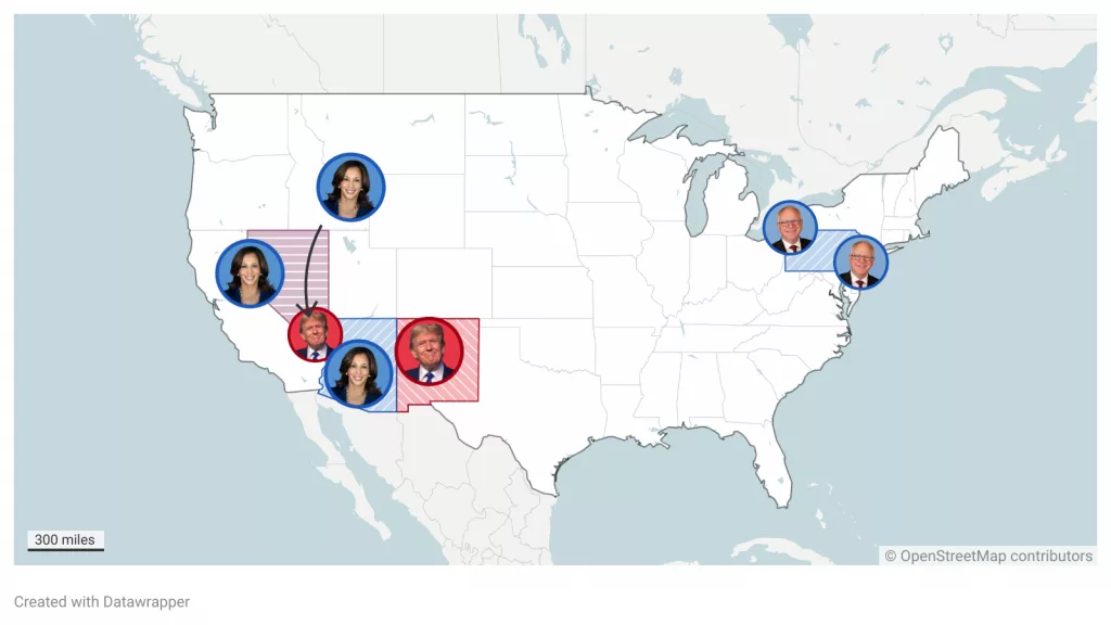 Interactive Map: Where are the presidential candidates on Oct. 31?