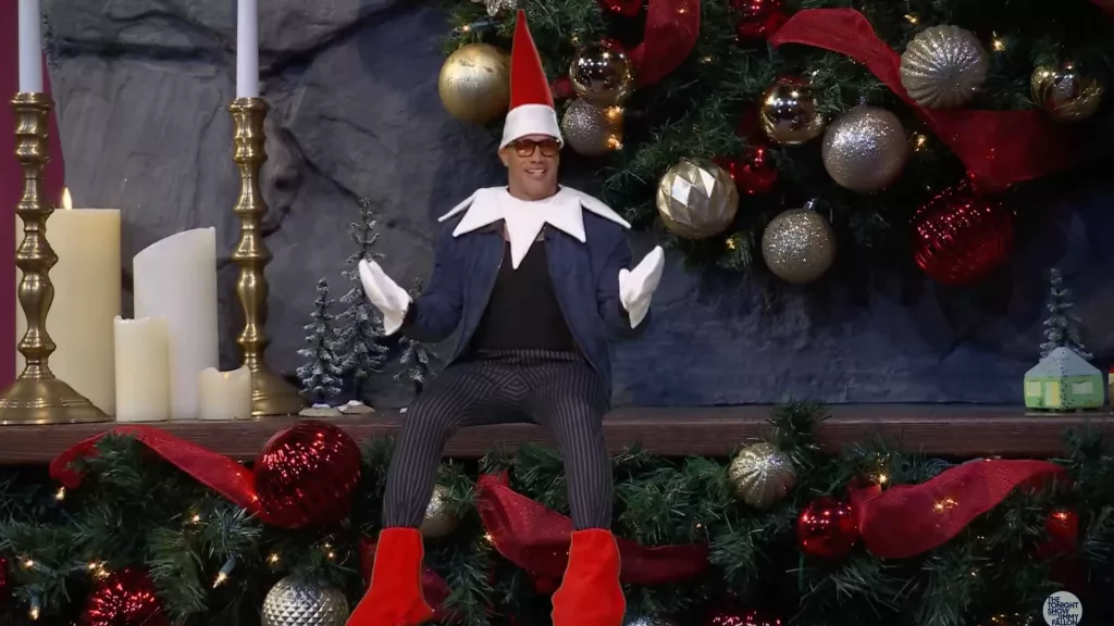 Dwayne 'The Rock' Johnson answers holiday questions as an Elf on the Shelf