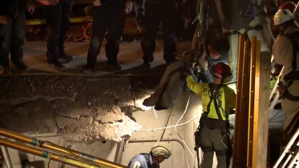 VIDEO: Man rescued after being trapped for hours under rubble at Louisville construction site