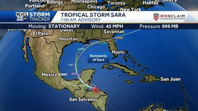 Tropical Storm Sara expected to weaken throughout the weekend