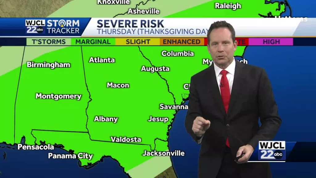 When thunderstorms may rumble during the Thanksgiving week