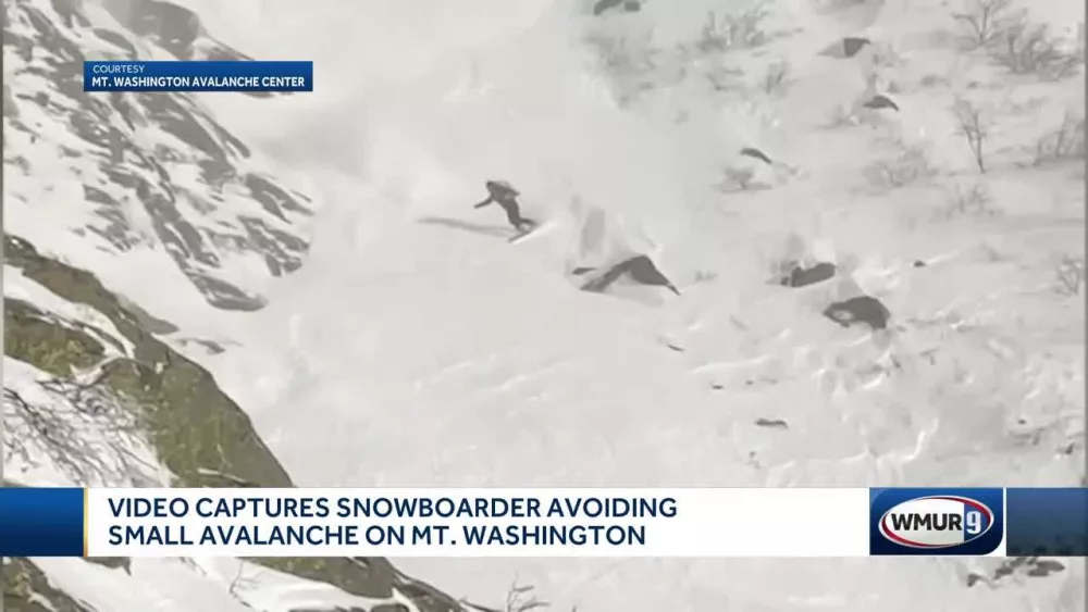 Caught on camera: Snowboarder outruns avalanche on Mount Washington