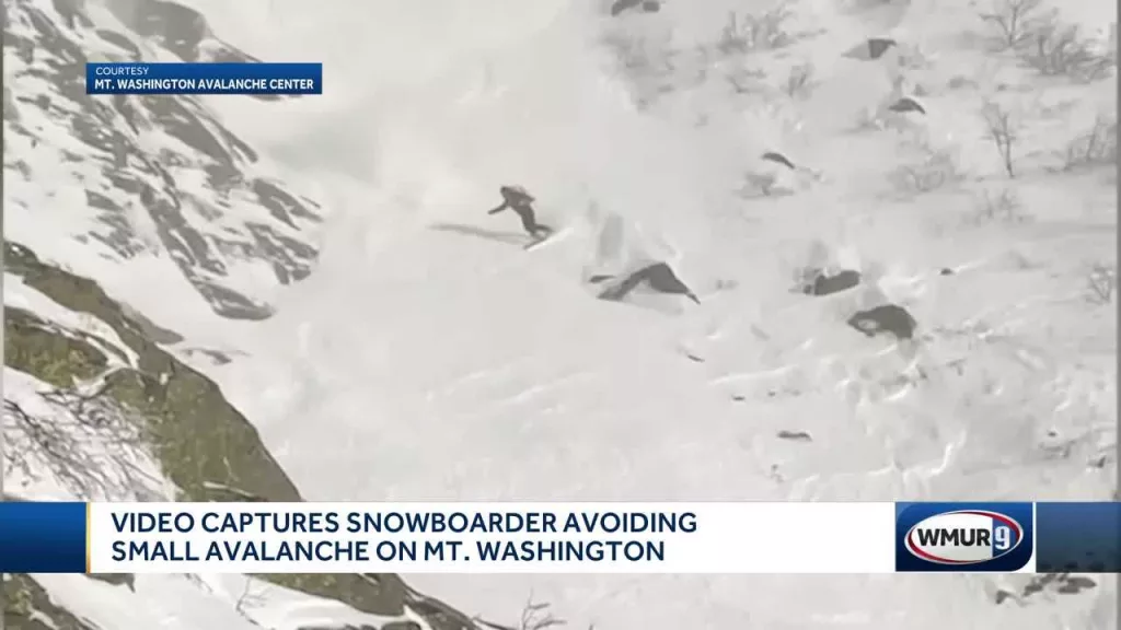 Caught on camera: Snowboarder outruns avalanche on Mount Washington